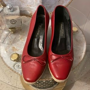 Red espadrilles  leather heels